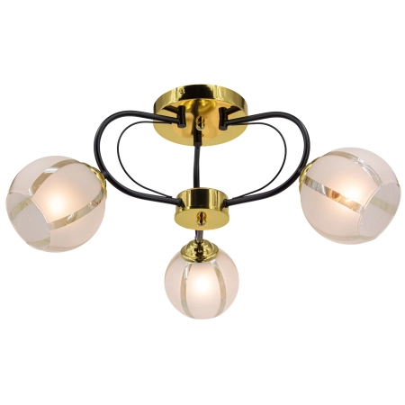 Plafon metalowy czarno-złoty 3-punktowy 8966/3 z serii RUBY - Lampy Elem